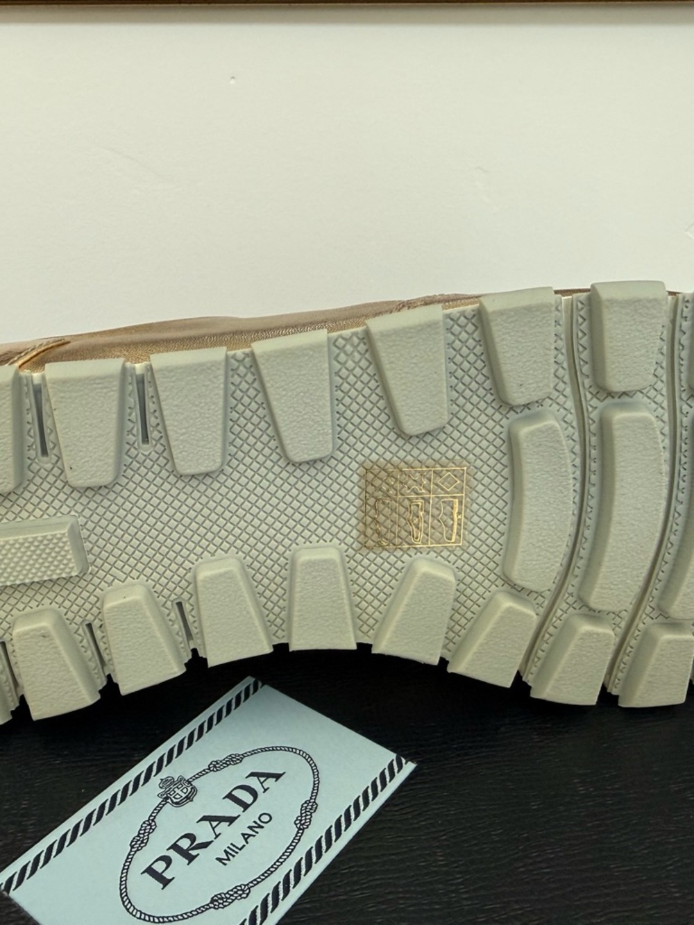 Beautiful Prada Metallic Gold Crystal-Strap Leather Loafers - US 10/EU 40 - NWOT - Picture 4 of 9